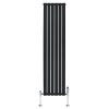 Flat Single Column Radiator & Valves - 1800mm x 420mm - Black