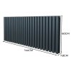 Oval Column Radiator 600mm x 1440mm & TRV Chrome Valves Designer Double Panel Central Heating Heater Anthracite Grey Steel Horizontal Kitchen Living Room FREE Cleaning Brush Fixing Kit & Brackets