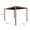 Wood Effect Aluminium Pergola 3m x 3m