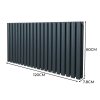 Oval Column Radiator 600mm x 1200mm Modern Designer Double Panel Central Heating Heater Matt Anthracite Grey Carbon Steel Horizontal Kitchen Living Room FREE Cleaning Brush Fixing Kit & Brackets