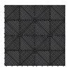 Vented Modular Interlocking Flooring Tiles & Edges 225 x Black Double Garage Heavy Duty Floor Mat Showroom Workshop Outdoor Polypropylene Anti Slip Weather Resistant Drainage Channels 6m x 6m 36m2
