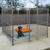 Dog Run Panels Galvanised Steel Kennel Heavy Duty Walk In Animal Enclosure Pen Fence Playpen Outdoor Support Bar 5cm Bar Spacing 1.84m x 2m Modular FREE Ground Fixing Brackets & Fixing Kit