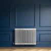 Traditional 4 Column Radiator & Valves - 600 x 785mm - White