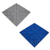 Vented Modular Interlocking Flooring Tiles & Edges 60 Grey & 60 Blue Single Garage Heavy Duty Floor Mat Showroom Workshop Outdoor Polypropylene Anti Slip Weather Resistant Drainage 3.2m x 6m 19.2m2