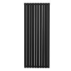 Oval Column Radiator 1600mm x 600mm Modern Designer Double Panel Central Heating Heater Matt Black Carbon Steel Vertical Kitchen Living Room Bathroom FREE Cleaning Brush Fixing Kit & Brackets