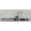 KuKoo Stainless Steel Kitchen Sink Basin & Confetti Tap, Reversible 1.5 Bowl, 105cm x 18cm x 50cm