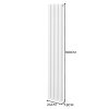 Oval Column Radiator 1600mm x 240mm Modern Designer Double Panel Central Heating Heater Gloss White Carbon Steel Vertical Kitchen Living Room Bathroom FREE Cleaning Brush Fixing Kit & Brackets