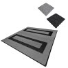 Vented Modular Interlocking Flooring Tiles & Edges 165 Grey & 60 Black Double Garage Heavy Duty Floor Mat Showroom Workshop Outdoor Polypropylene Anti Slip Weather Resistant Drainage 6m x 6m 36m2