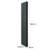 Aluminium Designer Radiator 1800mm x 315mm & TRV Chrome Valves Vertical Double Flat Panel Column Lightweight Modern Heater Matt Anthracite Grey Kitchen Living Room Cleaning Brush Fixing Kit Brackets