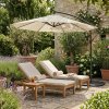 LED Cantilever Parasol 3m With Full Fan Base - Cream