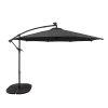 LED Cantilever Parasol 3m With Full Fan Base - Grey