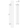 Oval Single Column Radiator & Valves - 1600mm x 240mm - Anthracite Grey