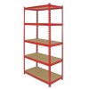 Monster Racking Z-Rax Heavy Duty Garage Storage Shelving, 360kg/shelf, 90cm x 183cm x 45cm, Red