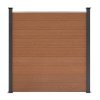 Composite Fence Panel & 2 x  LED Posts - Brown
