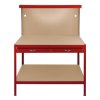 Garage Workbench Red Pegboard Drawer Shelves LED Light Heavy Duty Steel Wooden Workshop Industrial Shed DIY Work Table Desk Tool Storage Station Unit 370kg Total Capacity 40 Hooks Rubber Mallet