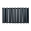 Oval Column Radiator 600mm x 1020mm Modern Designer Double Panel Central Heating Heater Matt Anthracite Grey Carbon Steel Horizontal Kitchen Living Room FREE Cleaning Brush Fixing Kit & Brackets