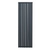Oval Column Radiator 1600mm x 480mm Modern Designer Double Panel Central Heating Heater Matt Grey Carbon Steel Vertical Kitchen Living Room Bathroom FREE Cleaning Brush Fixing Kit & Brackets