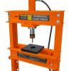 Hydraulic Shop Press 20 Ton Tonne 20,000kg Bench Mount Heavy Duty Steel Detachable Pressure Gauge Hand Pump Adjustable 0-1015mm Vertical Work Area Workshop Garage FREE Tool Set 8 Mandrels & 1 Adapter
