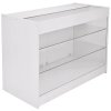 MonsterShop Mars Shop Counters Set & Glass Retail Showcase Cabinet Display, Brilliant White, Melamine MDF