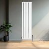 Flat Single Column Radiator & Valves - 1600mm x 420mm - White