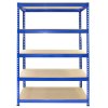 5 Tier Blue Racking Bay Unit Heavy Duty Steel Metal 200kg capacity Per Shelf Garage Shelves Storage Warehouse Shed Workshop Boltless Shelving 120 x 50 x 180cm Free Rubber Mallet