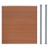 Composite Fence Panel & 2 x  LED Posts - Brown