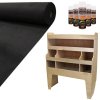 Camper Van Lining Carpet 11m2 Black 4 Way Super Stretch & VW Transporter Van Racking Plywood Tool Storage Utility Ply Toolbox Transporter Shelves Rack Unit Motorhome 5 x Adhesive Glue Cans Kit