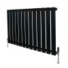 Flat Single Column Radiator & Valves - 600mm x 910mm - Black