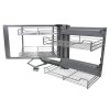 KuKoo Right Hand Corner Kitchen Pull Out Baskets, 90-100cm Cabinet 4 Metal Slide Out Storage Drawers