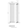 Traditional 3 Column Radiator - 1500 x 380mm - Raw Metal