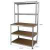 Galvanised Workbench Shelving Unit Rack Workshop Shed Heavy Duty Boltless Garage Galwix Steel Racking 900kg / Rubber Mallet