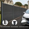Composite Fence Panel x 2 & LED Posts x 3 - Grey