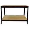 Workbench Garage Table Metal Storage Shelving DIY Tools Heavy Duty Work Bench Workshop Shed / 2 Shelves 90cm x 100cm x 60cm / Black