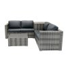 Rattan Modular 6 Piece Furniture Set & 700L Storage Box – Grey