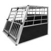 Pet Car Transport Crate Cage Large Aluminium Travel Box Trapezoidal Dog Cat Puppy Carrier Estate Vehicle 2 Doors 69 x 97 x 90cm | FREE Plastic Washable Mat