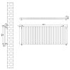 Oval Single Column Radiator & Valves - 600mm x 1620mm - White