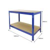 Workbench Garage Table Metal Storage Shelving DIY Tools Heavy Duty Work Bench Workshop Shed / 2 Shelves 90cm x 100cm x 60cm / Blue