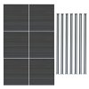 Composite Fence Panel x 6 & LED Posts x 7 - Grey