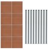 Composite Fence Panel x 8 & LED Posts x 9 - Brown