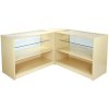 MonsterShop Orion Retail Display Shop Counters Set & Glass Showcase Cabinet Units, Maple