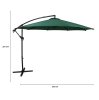 Hanging 2 Seater Egg Chair + Green Cantilever Parasol 3m