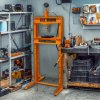Hydraulic Shop Press 20 Ton Tonne 20,000kg Bench Mount Heavy Duty Steel Detachable Pressure Gauge Hand Pump Adjustable 0-1015mm Vertical Work Area Workshop Garage FREE Tool Set 8 Mandrels & 1 Adapter
