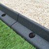 Flexible Lawn Edging Garden Border Grass Pathways Path Edge Vegetable Plot Flowerbed Raised Borders Rubber Artificial Grass Grey | Pack of 20 x 1.2m
