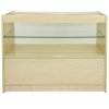 MonsterShop C1200 Shop Counter Glass Retail Showcase Display Cabinet, Maple, 120cm x 90cm x 60cm
