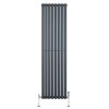 Oval Single Column Radiator & Valves - 1800mm x 480mm - Anthracite Grey