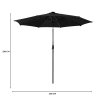 5pcs Garden Table & Rattan Chairs Outdoor Set + Black LED Tilt Parasol 2.7m