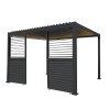 Anthracite Aluminium Pergola With LED Lights & 2 x Shutter Panels - 3m x 4m
