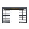 Anthracite Aluminium Pergola With White Blinds, 2 x Side Panels & LED Lights - 3m x 4m