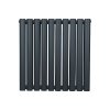 Oval Column Radiator 600mm x 600mm Modern Designer Double Panel Central Heating Heater Matt Anthracite Grey Carbon Steel Horizontal Kitchen Living Room FREE Cleaning Brush Fixing Kit & Brackets