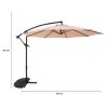 Cantilever Parasol 3m With Half Fan Base - Beige